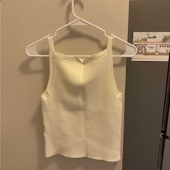 Ivory Ribbed Tank Top - Picture 3 of 3